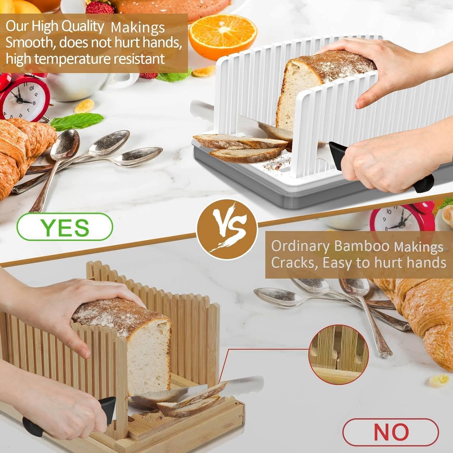 Bread Slicer, Foldable and Compact Bread Slicer, Bread Cutting Tray Bread Slicer, Foldable and Compact Bread Slicer, Bread Cutting Tray